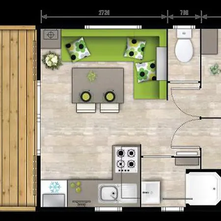 Mobil 23m² Avec Terrasse - 4 Pers - Api-1-52-383 Campingplads *